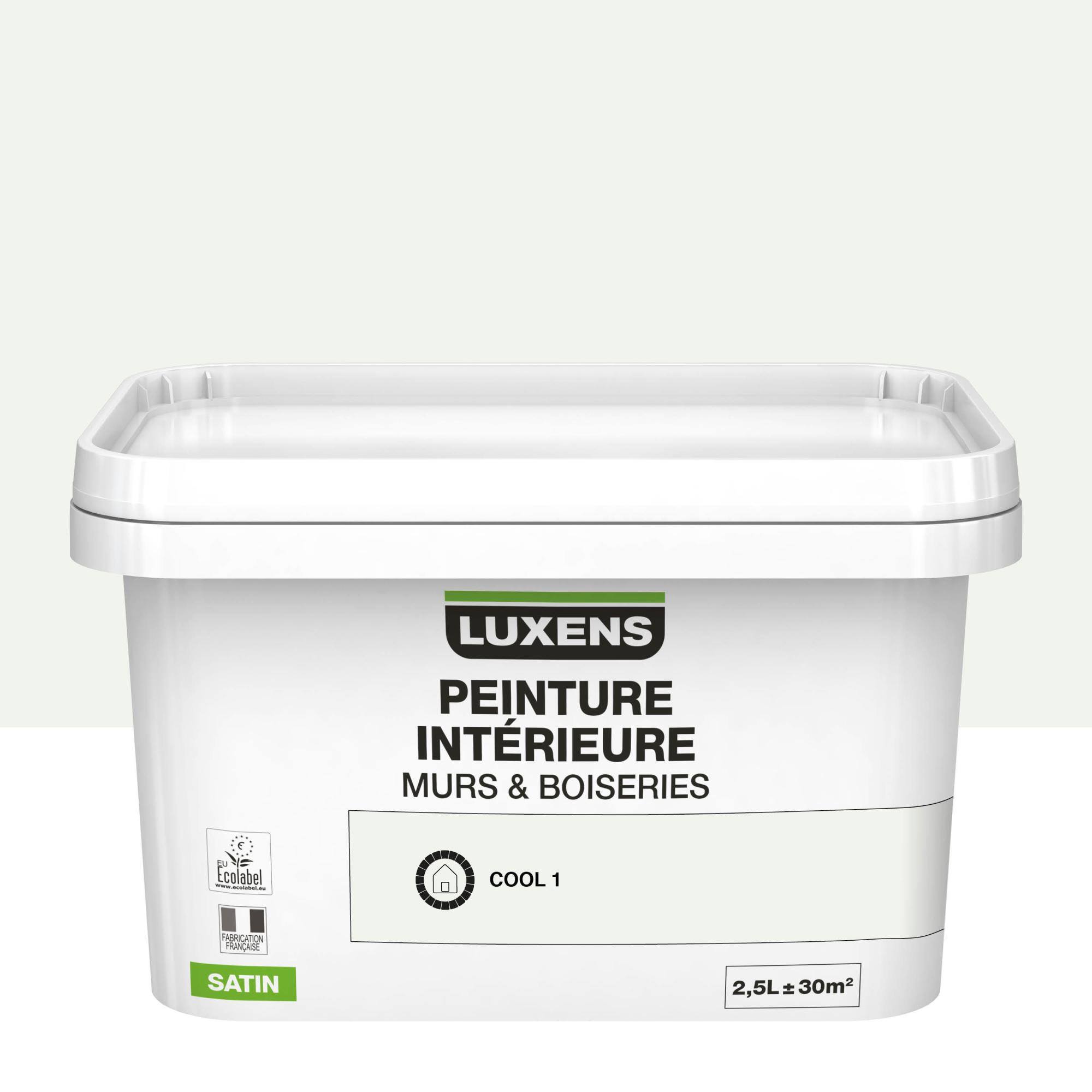 Peinture mur et boiserie LUXENS cool 1 satiné 2.5 l Leroy Merlin