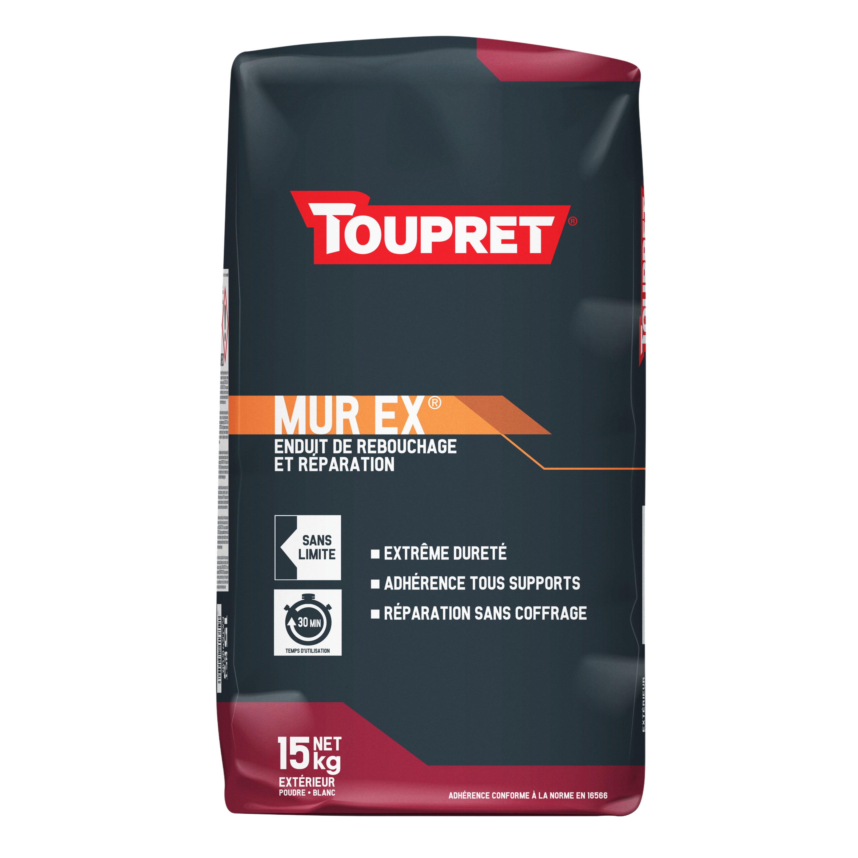 Toupret Murex Enduit de rebouchage et réparation poudre Blanc 15kg TOUPRET