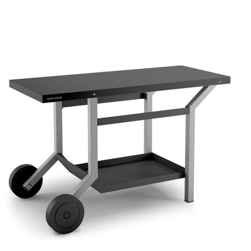 Table roulante pour plancha FORGE ADOUR, noir et gris clair mat