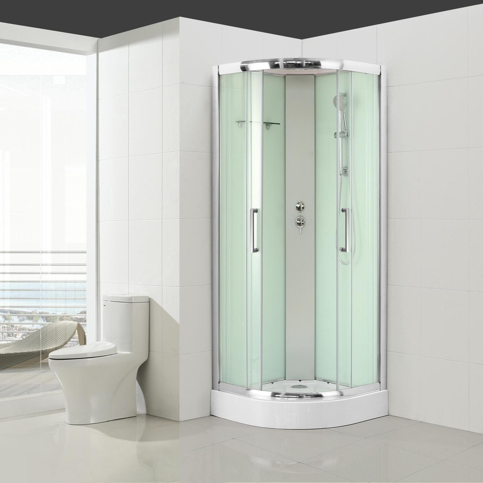 Cabine de douche carrée industrielle L.90 x l.90 cm, Artelo