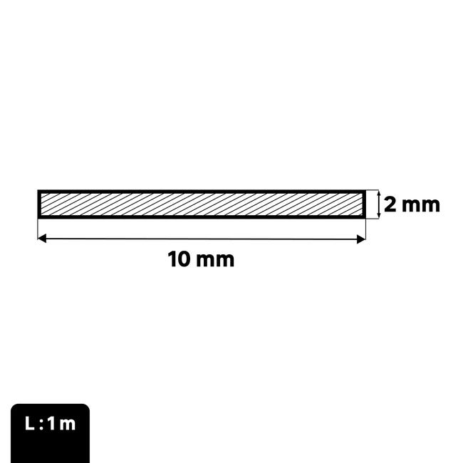 Barre aluminium plate 6060 Longueur en mètre 1 metre Epaisseur en mm 3 mm  Dimension 20 mm