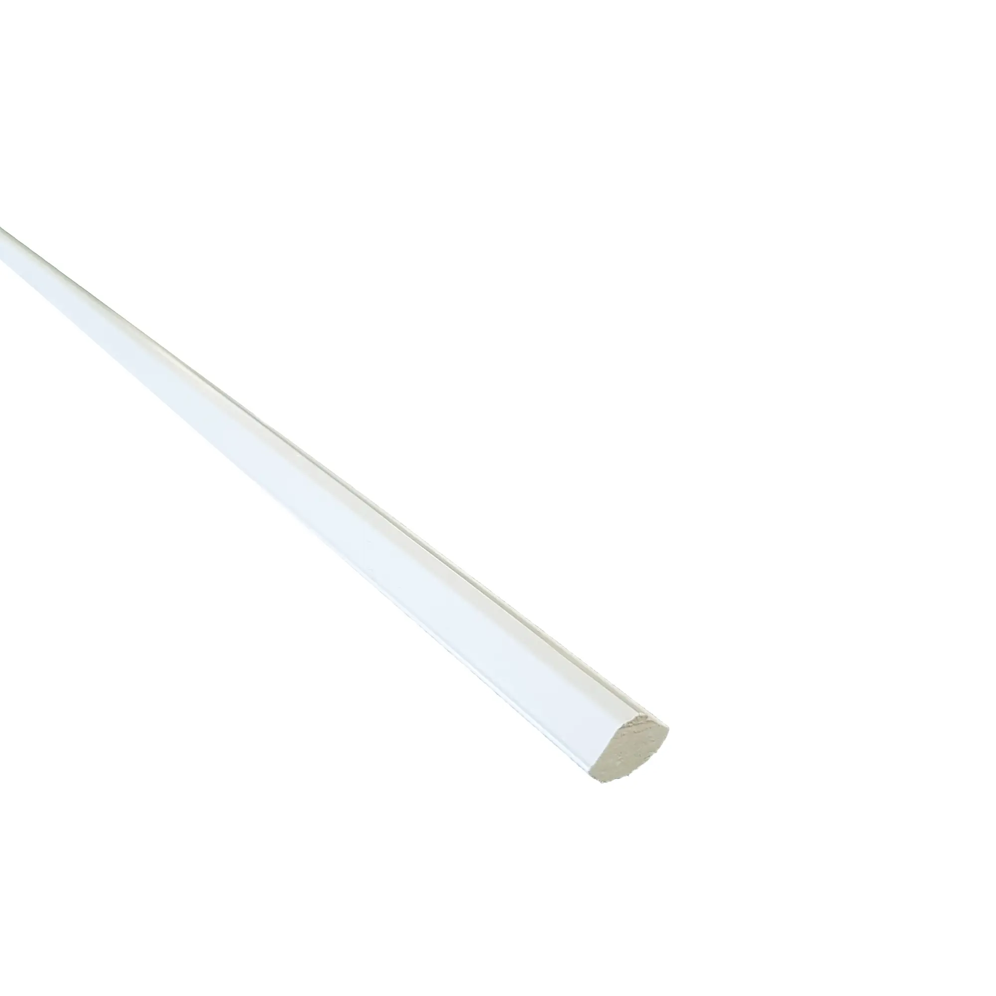 baguette de finition blanc 6 mm 1/4 rond pvc longueur 2.70 m