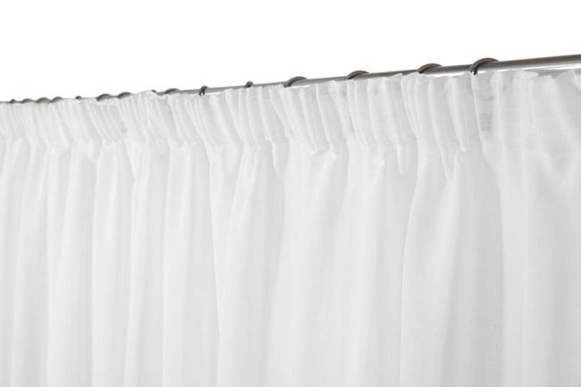 Voilage tamisant, Léo ruflette blanc l.140 x H.260 cm | Leroy Merlin rideau ruflette voilage