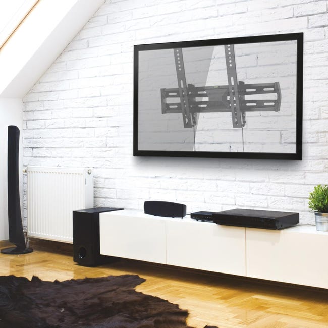 Support TV mural fixe, 32-55 , Poids d'écran maximal pris en charge: 35  kg, Distance minimale du mur: 18 mm, Acier