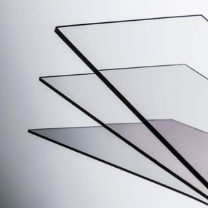 Feuilles acryliques transparentes teintées, 100x100x2.8mm, PMMA, noir,  blanc, rouge, vert, orange