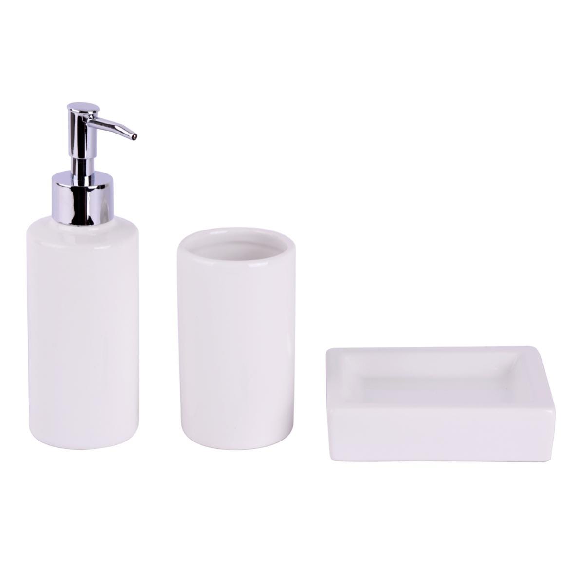 Set accessoires pour salle de bain en céramique fine