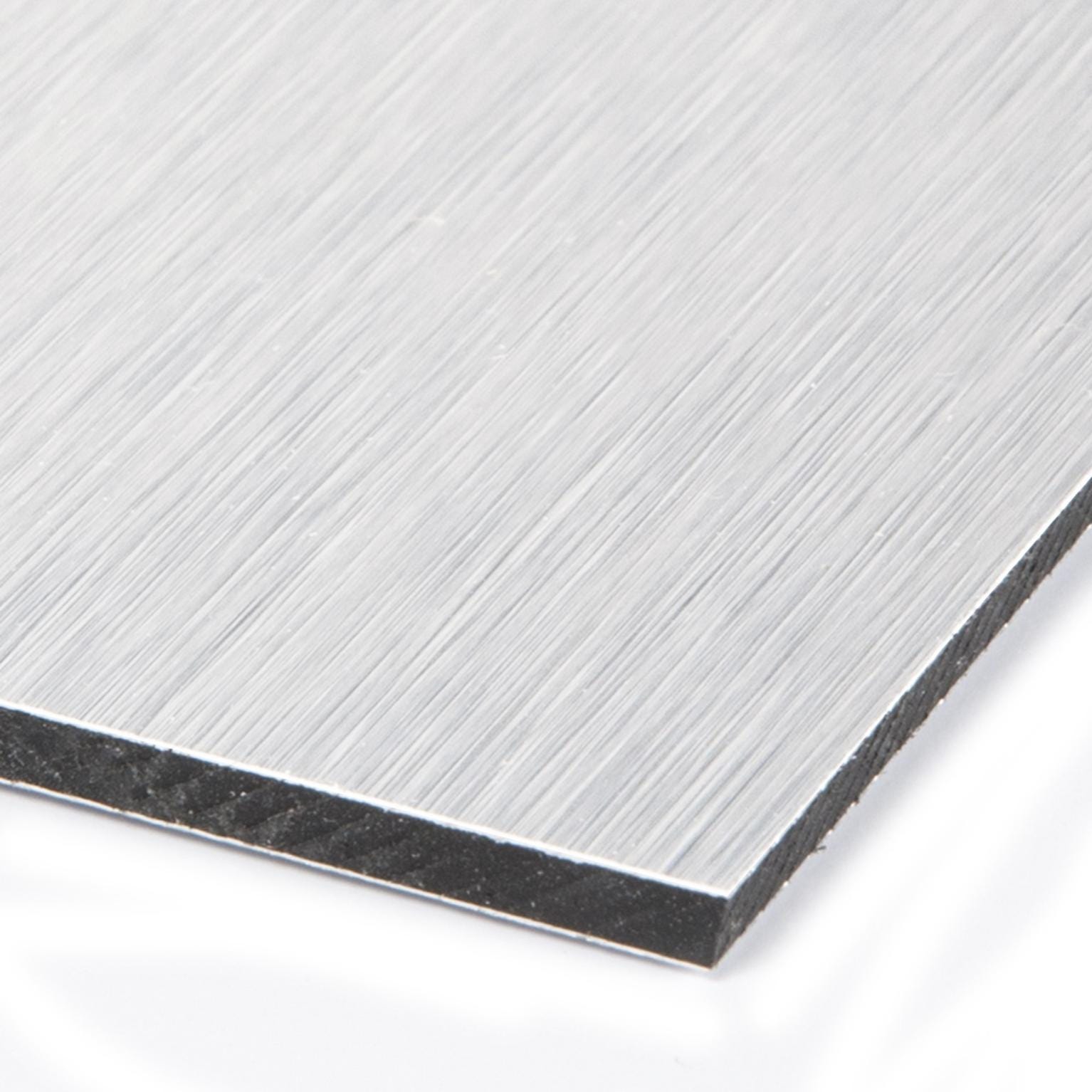 Plaque composite aluminium 3 mm argent lisse L.200 x 100 cm