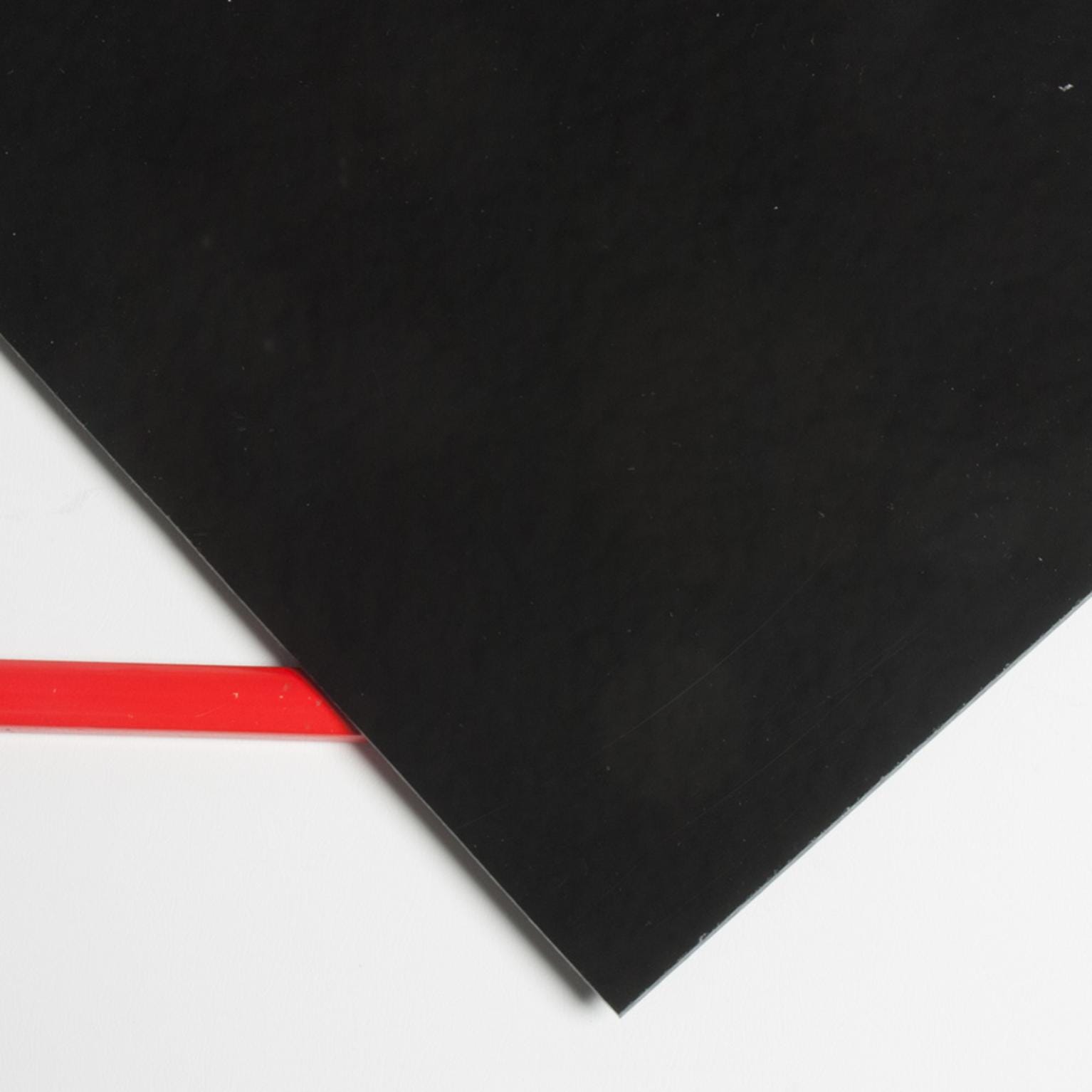 Plaques en verre acrylique, Épaisseur 3 mm, noir, noir, 1000 x 500 mm