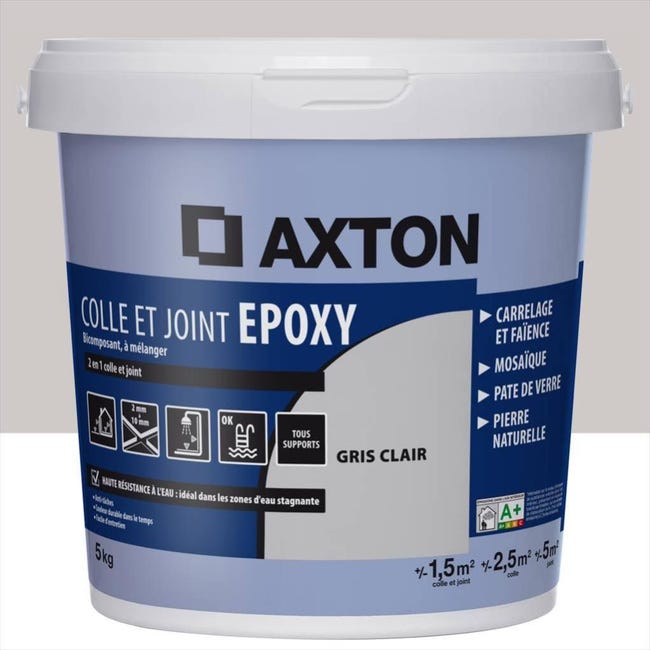 colle et joint epoxy axton gris clair 5 kg 2 m leroy merlin