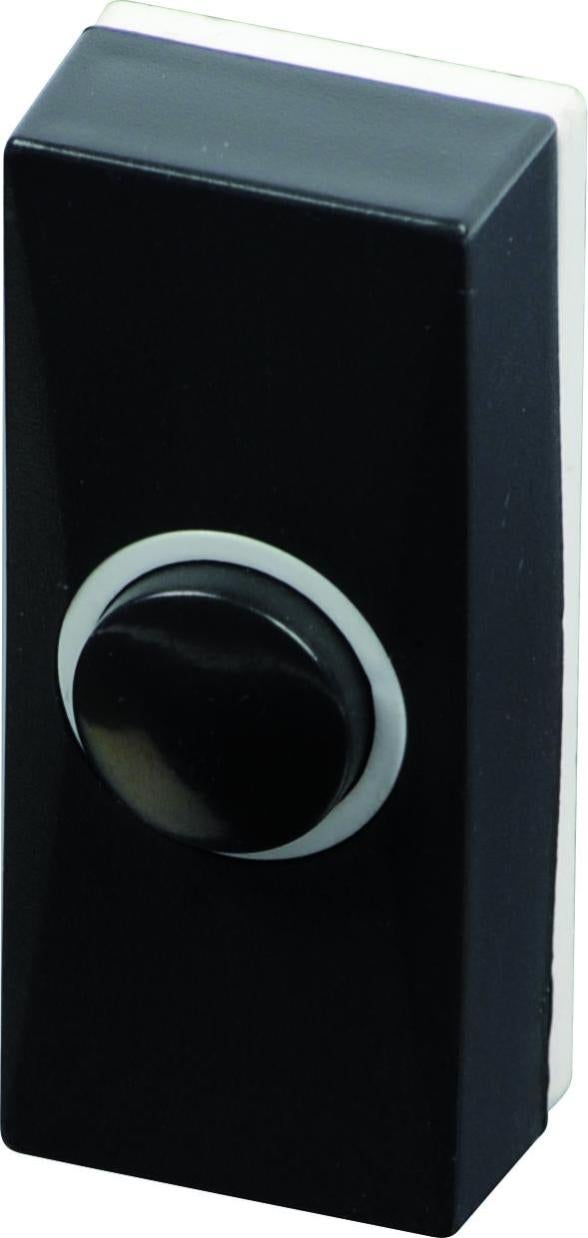 Filaire Affleurant Sonnette Visiteur Bouton Poussoir 3.2 Diamètre 80 mm Noir et Laiton Porcelaine avec Poussoir 