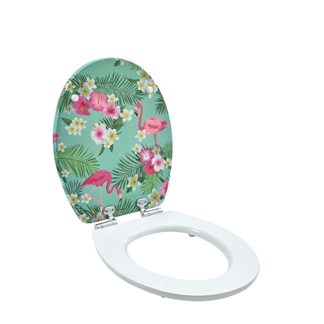 Abattant WC - Grande sélection de abattants wc noirs - Finition de haute  qualité (Fleur blanche) : : Bricolage