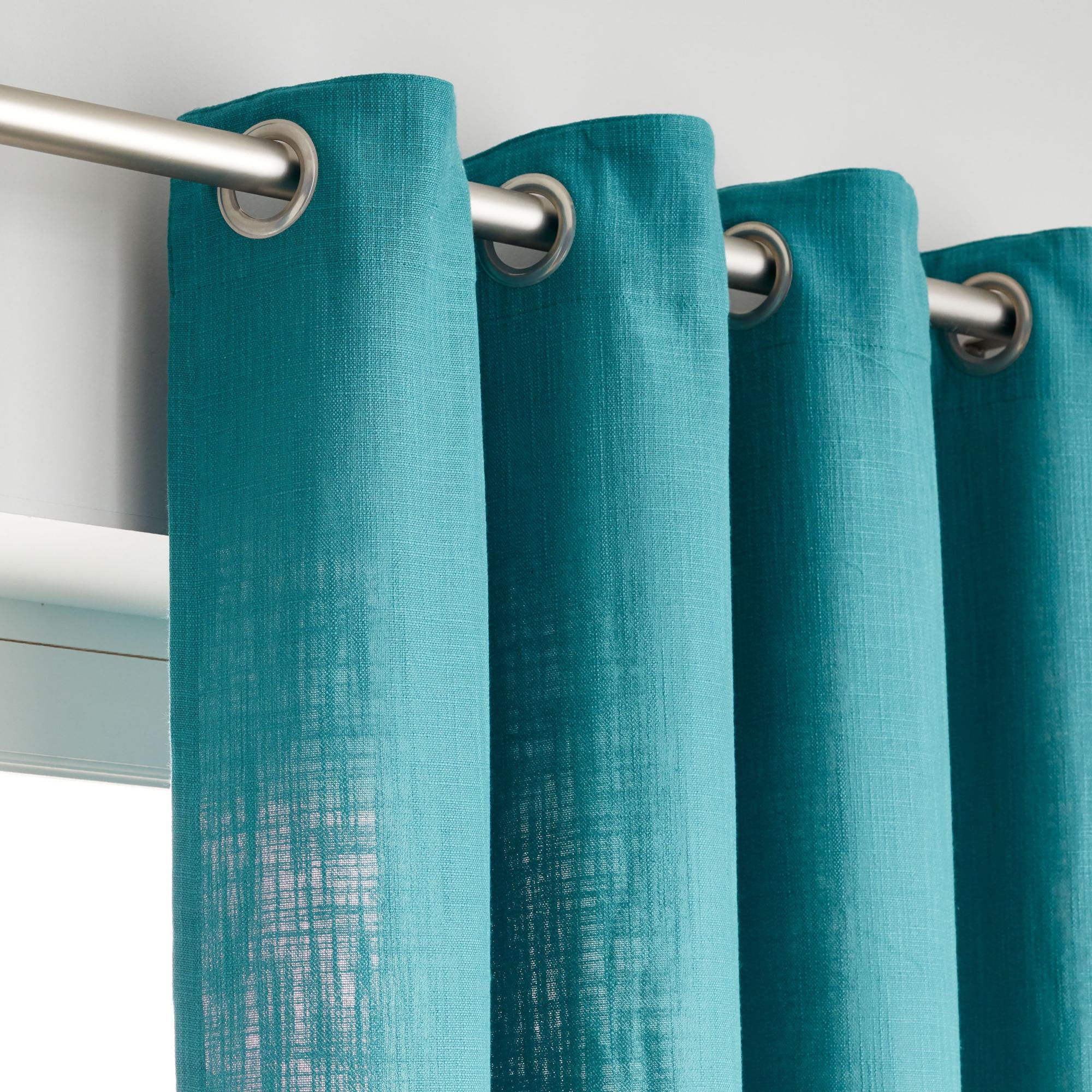 Rideau tamisant, Joey, coton bleu l.140 x H.250 cm Leroy Merlin