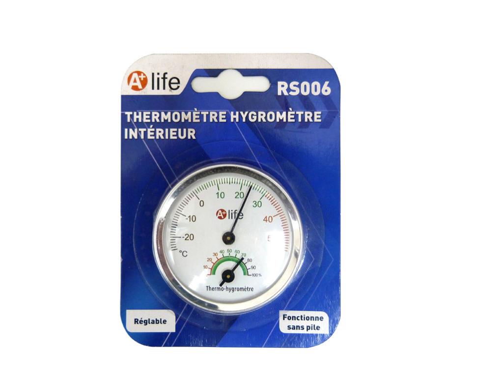 HU Thermometre hygrometre aiguille Cadran rond TESTEUR exterieur interieur blanc 