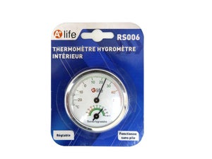 Thermomètre hygromètre intérieur magnétique rouge – OTIO - Mr