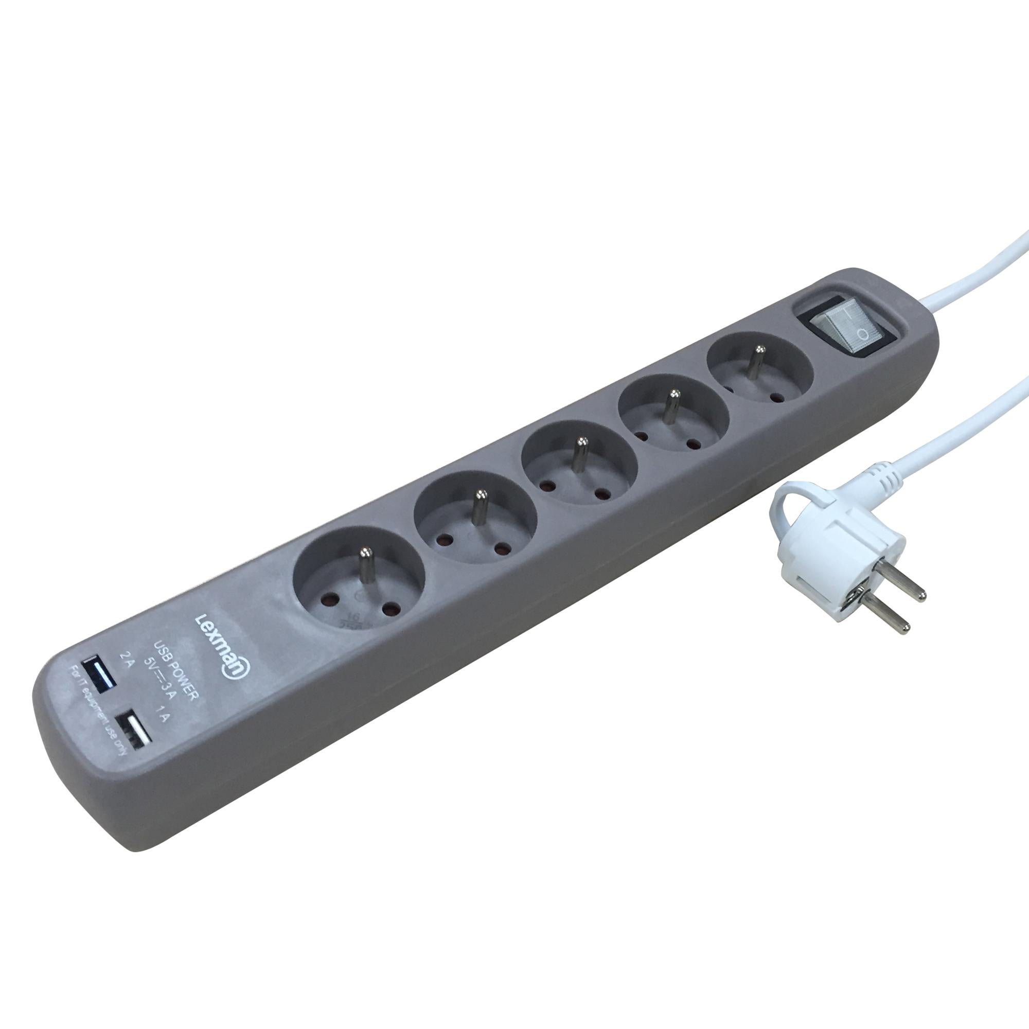 Multiprise Indesk Power 3 prises + 2 USB encastrable - Brennenstuhl 