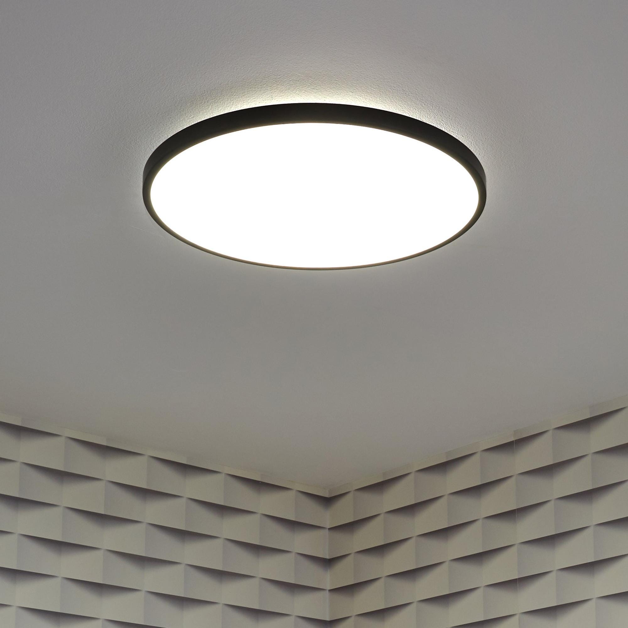 Panneau LED diam 40 cm, 22 W, éclairage indirect, blanc chaud à