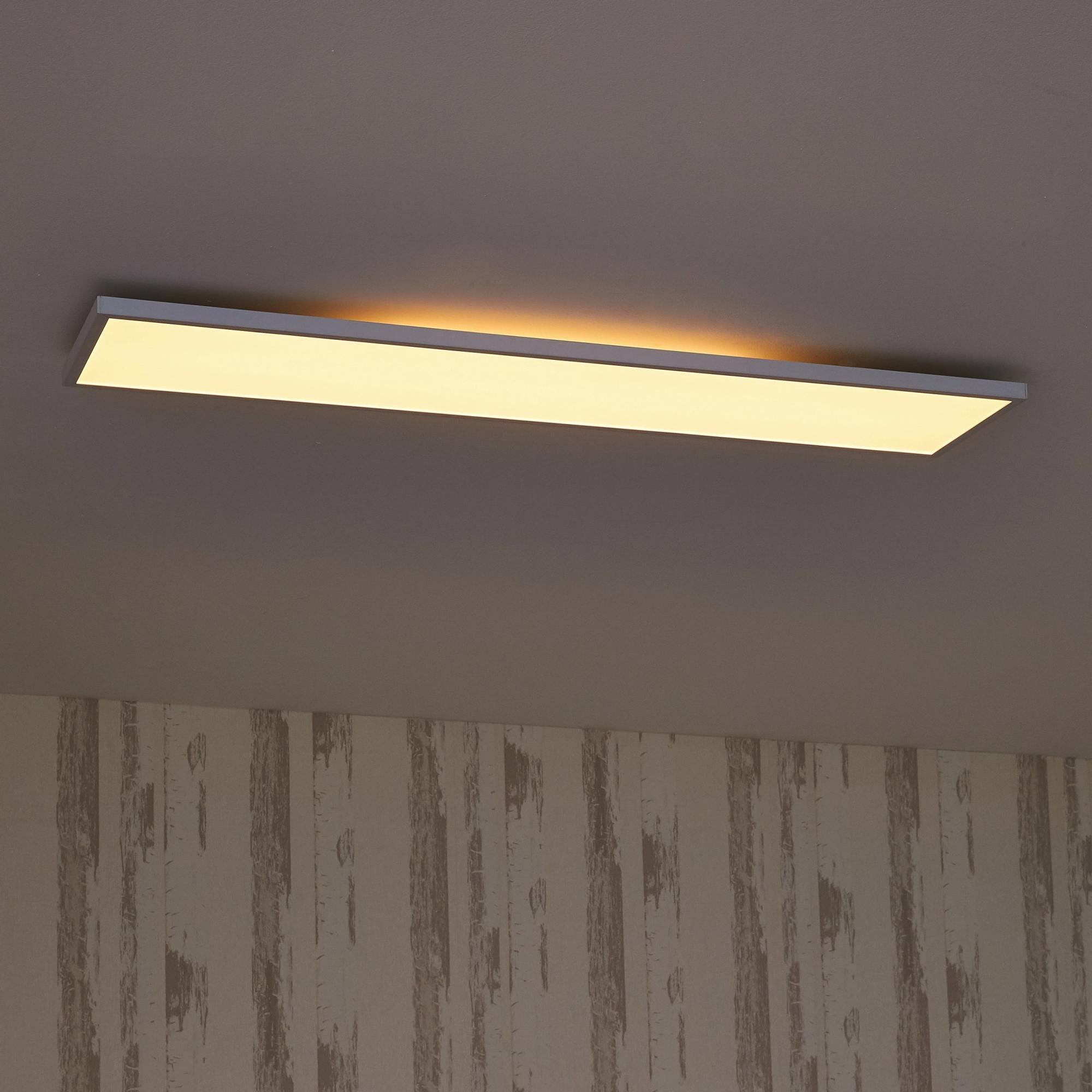 Panneau LED 90 x 20 cm, 22 W, éclairage indirect, blanc chaud à