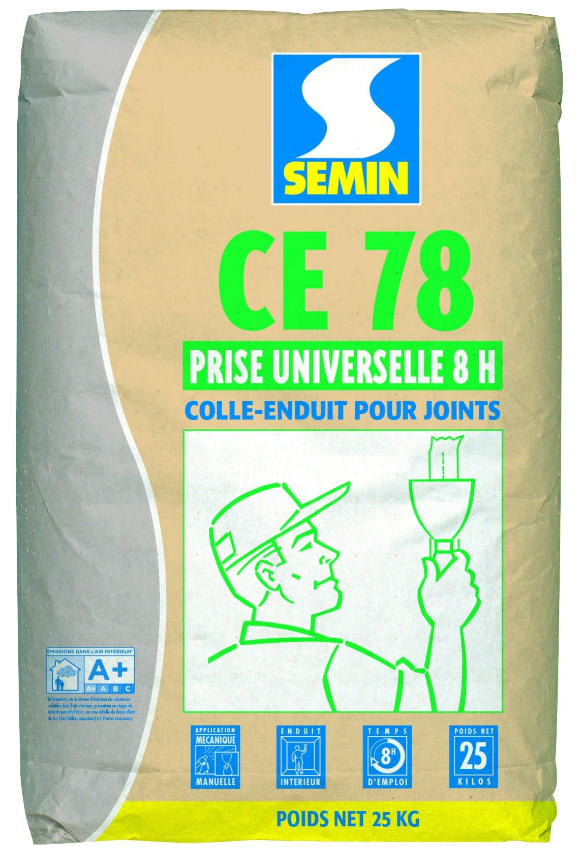 Enduit pour joints CE 78, prise universelle 8h, palette 25 sacs
