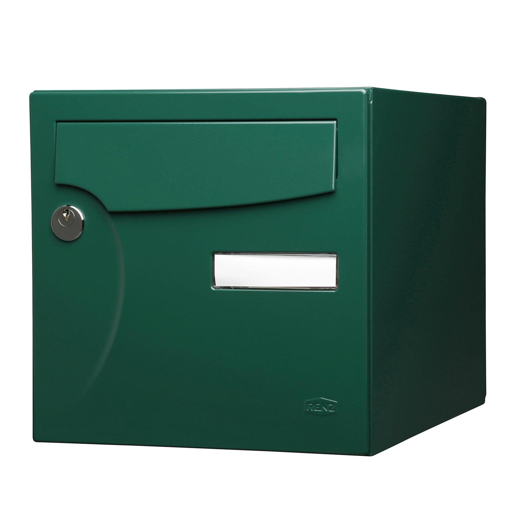 Boîte aux lettres normalisée 2 portes extérieur RENZ Animation acier vert