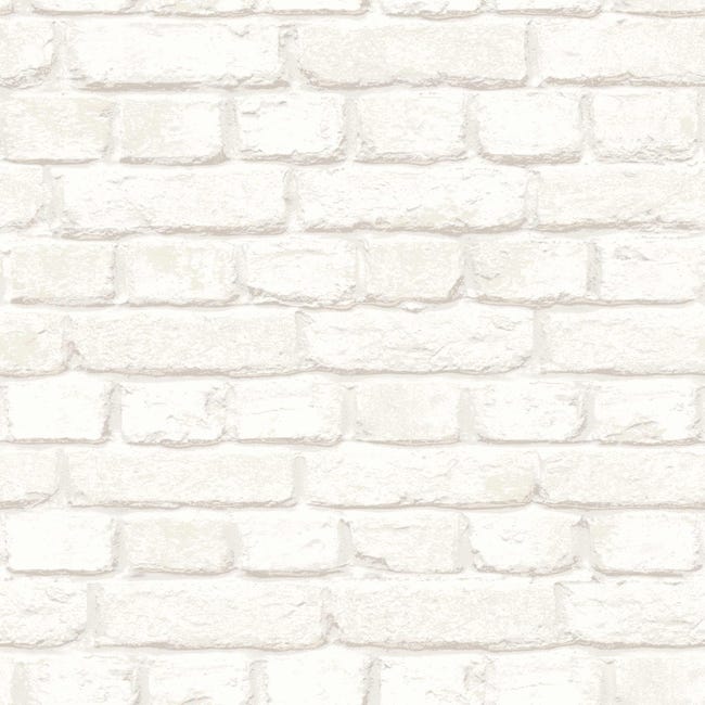 ZhHOME 3D Blanc Brique Papier Peint, PE Mousse Détachables Mur De