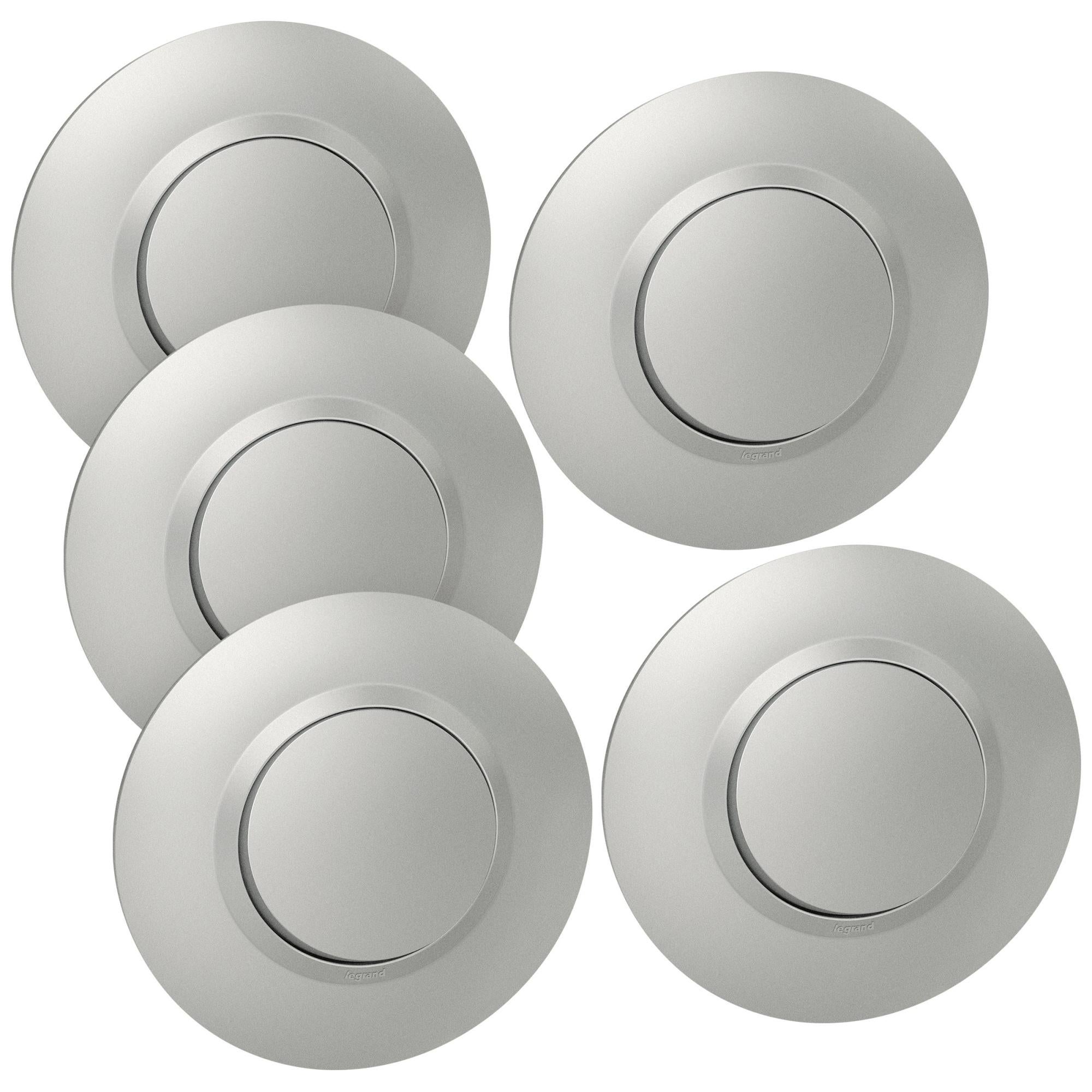 Lot De 5 Interrupteurs étanches IP55 - Pour Pièces Humides, Garage, Atelier, 230V 10A, Anthracite