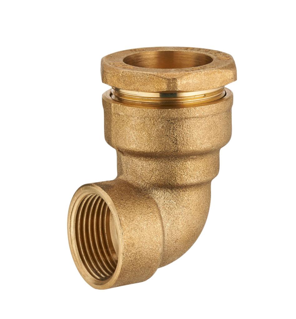 Raccord de robinet coudé en laiton 1,27 cm et 1,9 cm coude 1,90 ° femelle  rotatif à 360 °, connecteur de robinet extérieur pour tuyau d'arrosage