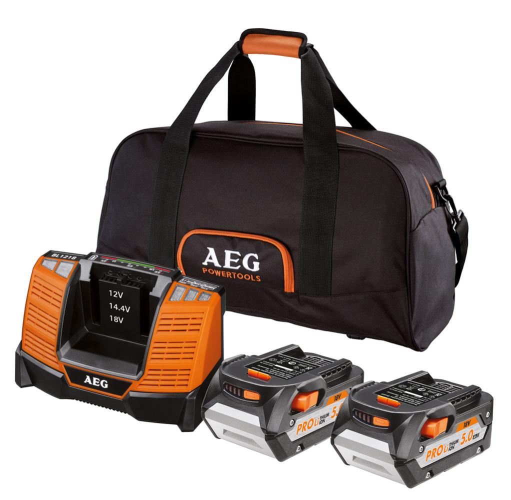 AEG AEG Pack de Chargeur Et 2 Batteries Setll1850Bl 18 V 5 Ah LiIon 