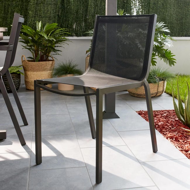 Chaise de jardin en aluminium Horizon anthracite