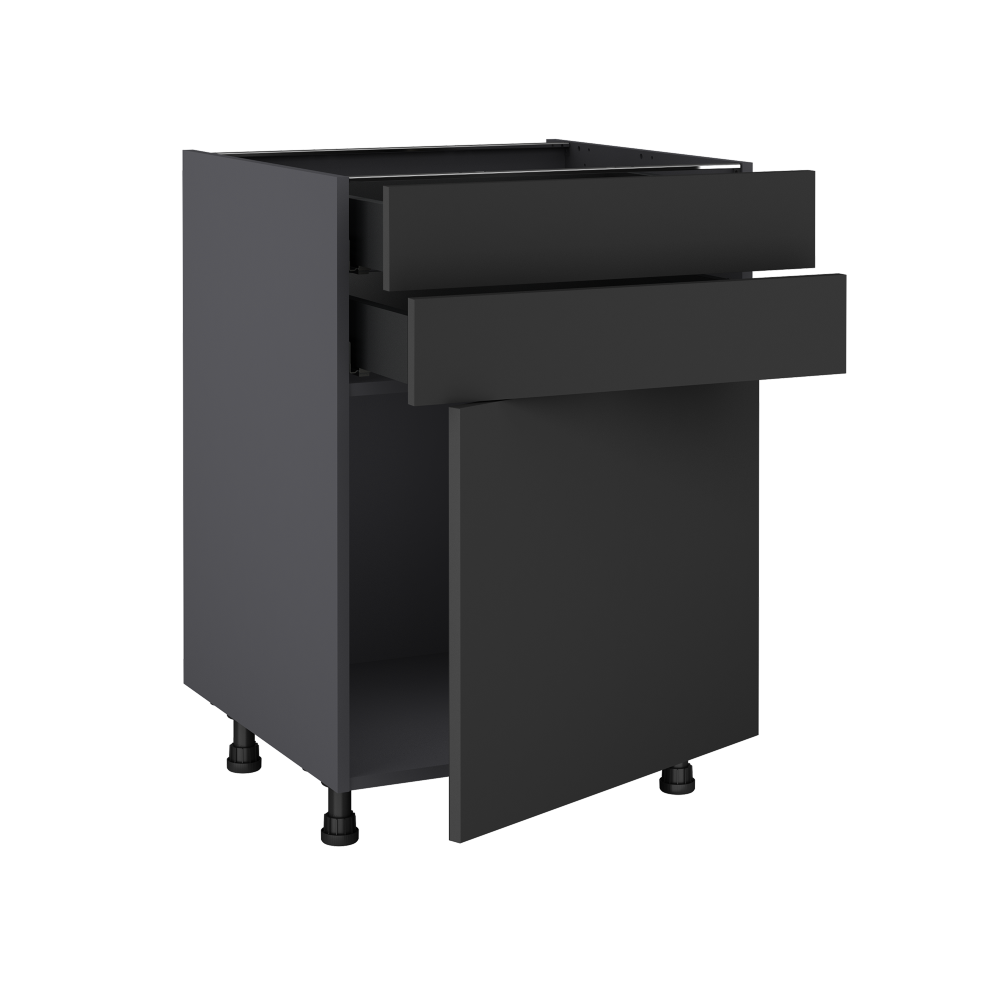 Meuble bas de cuisine Sofia gris, 1 porte et 2 tiroirs H77xl60 Leroy Merlin