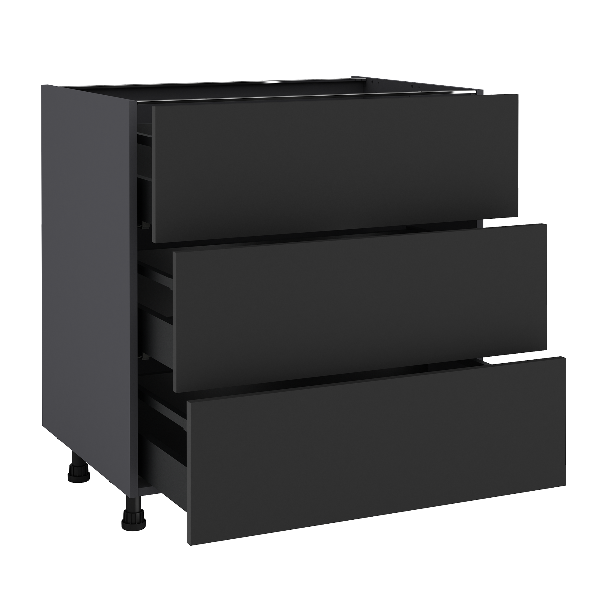 Meuble bas de cuisine Sofia gris, 3 tiroirs H77xl80 Leroy Merlin