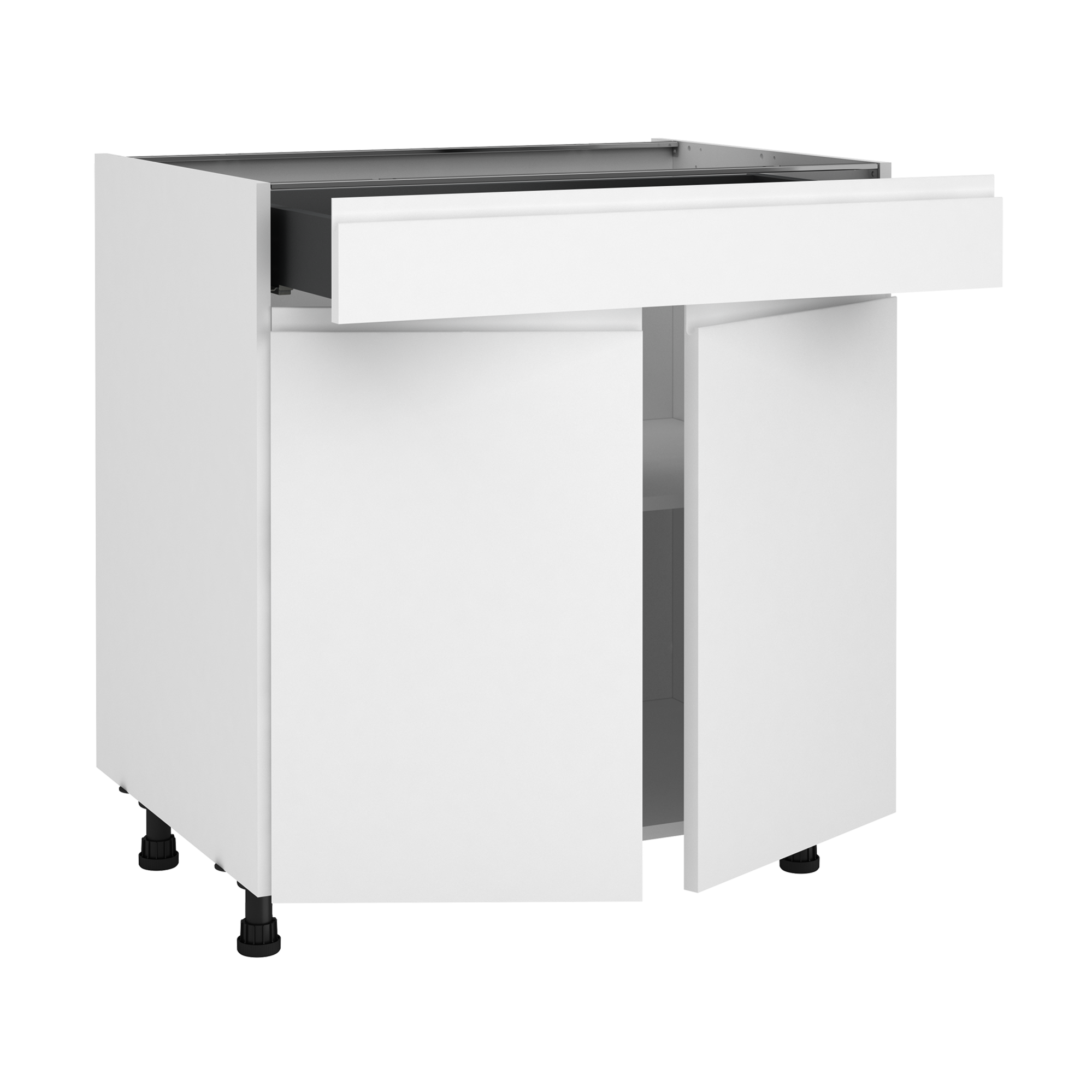 Meuble bas de cuisine Tokyo blanc, 2 portes et 1 tiroir H77xl80 Leroy Merlin