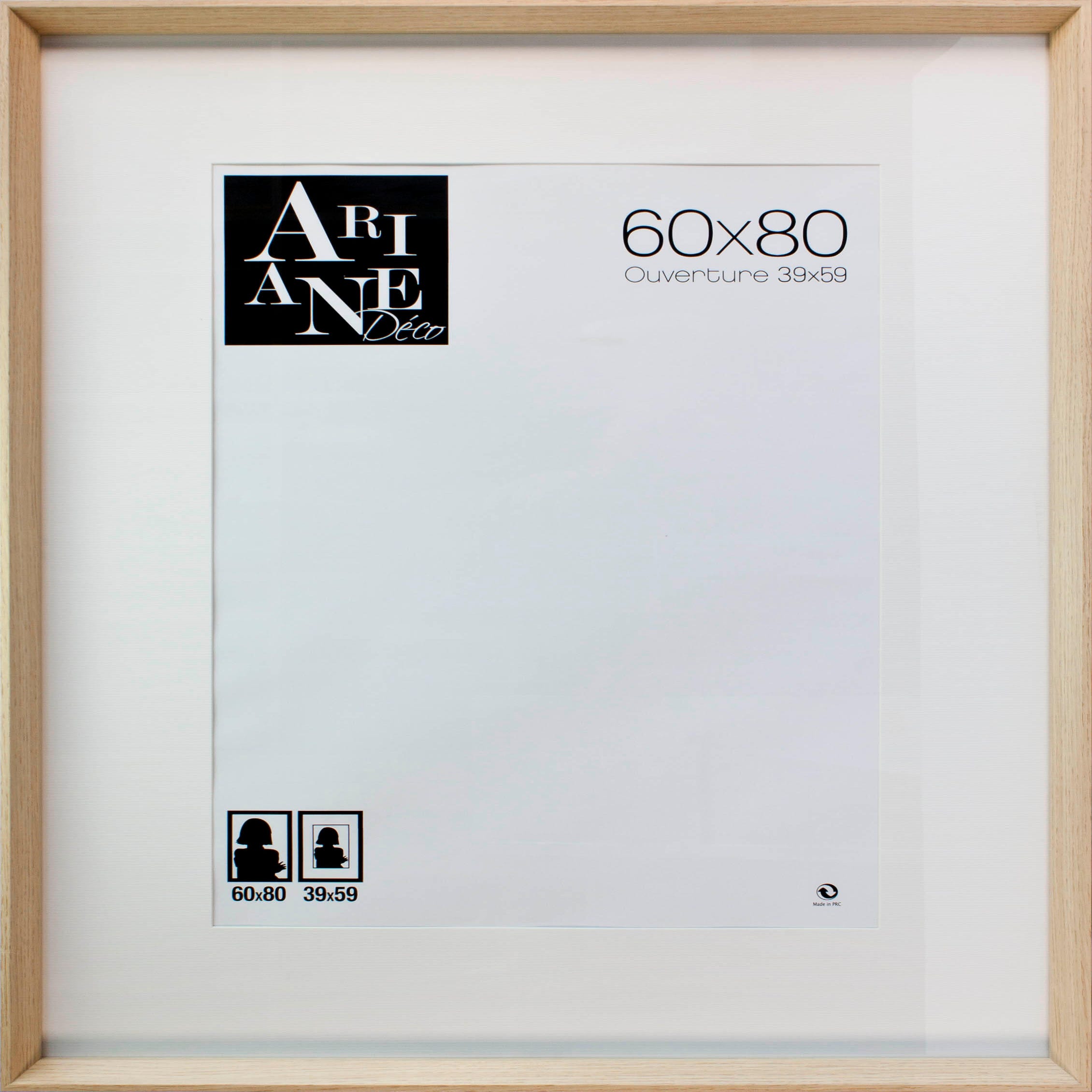 Cadre Milano, H.80 x l.60 cm chêne clair, ARIANE