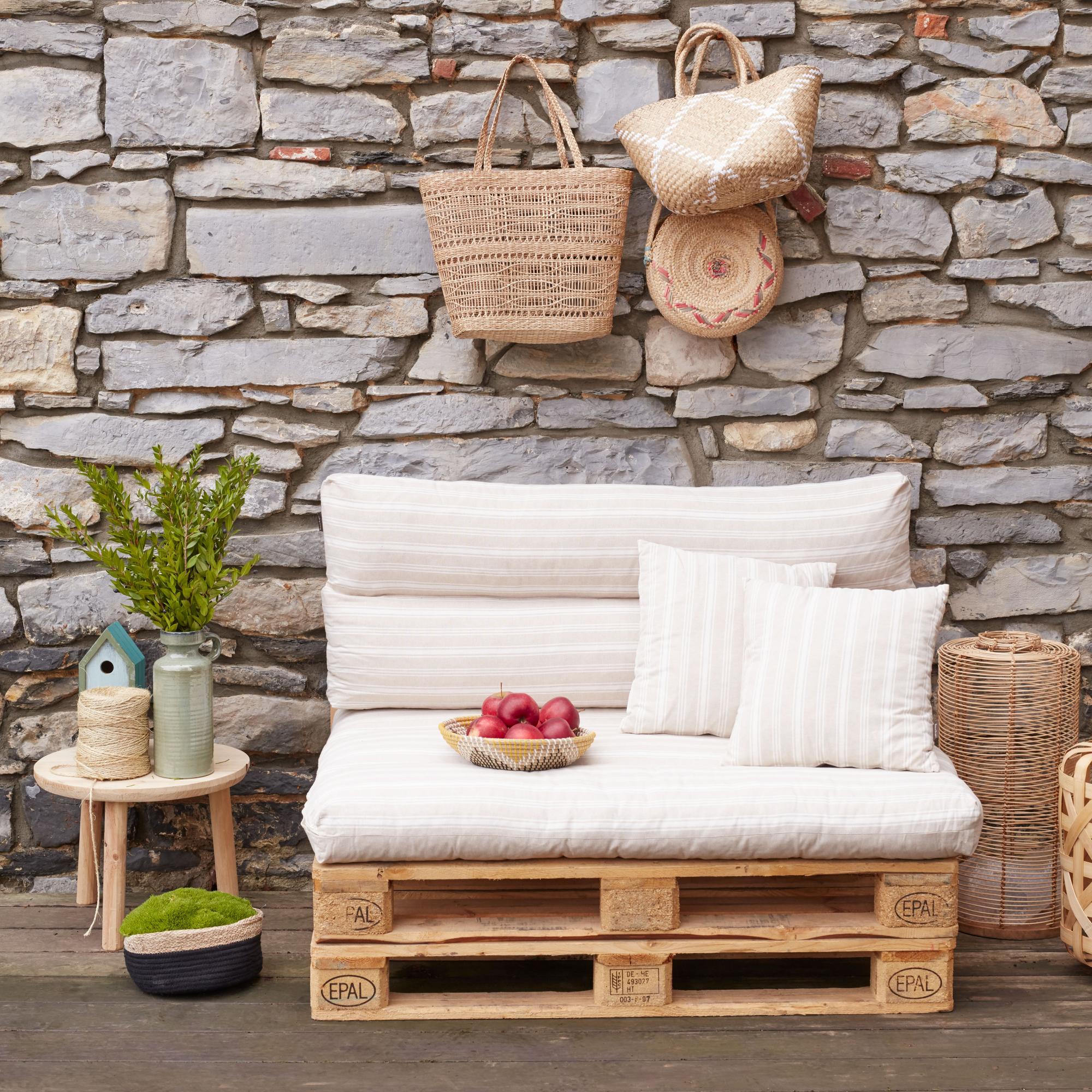 Amilian Ensemble de coussins de banc de jardin, pour dossier et siège,  coussins de palette européen, rembourrage, 80 x 120 cm, avec 2 coussins de  40 x