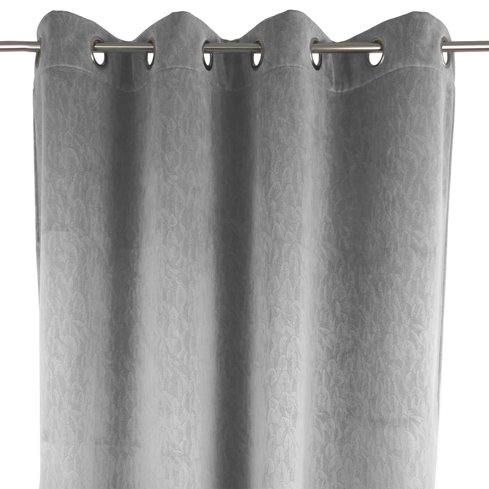 Rideau occultant thermique et phonique, Indiana gris l.140 x H.260 cm