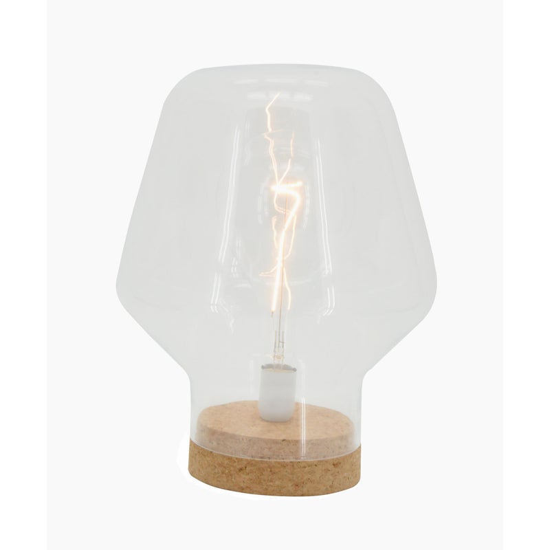 Lampe e27 max 40W design verre naturel/transparent, LUSSIOL Borg XL