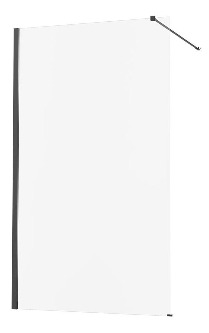 Paroi de douche à l'italienne verre transparent, l.120 cm, Ep.8 mm noir