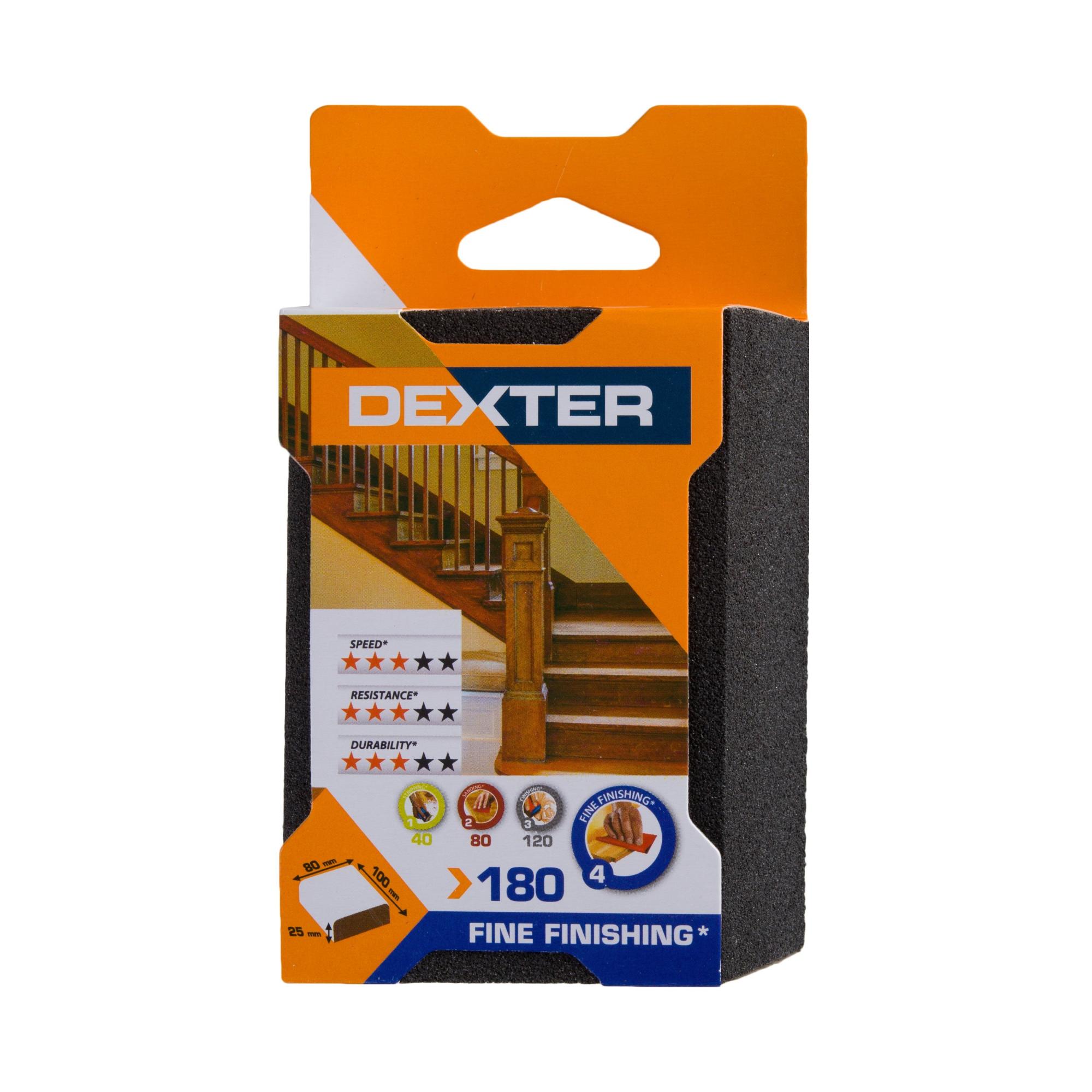 Éponge abrasive oxyde d'alumine pour bois, DEXTER, l.80 x L.100 mm