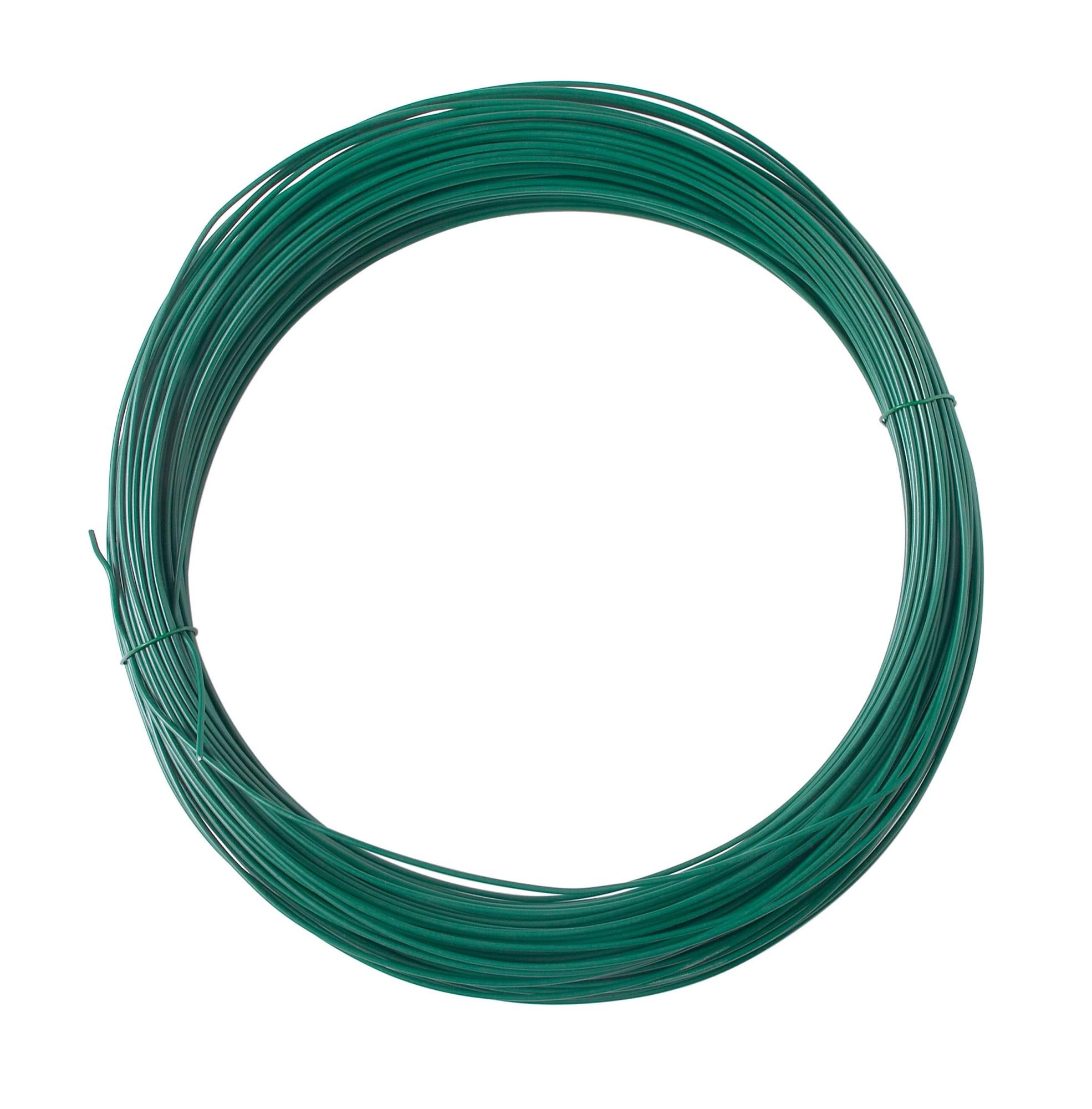 Câble de fil de fer galvanisé plastifié vert de 10m - Diam. 3 mm
