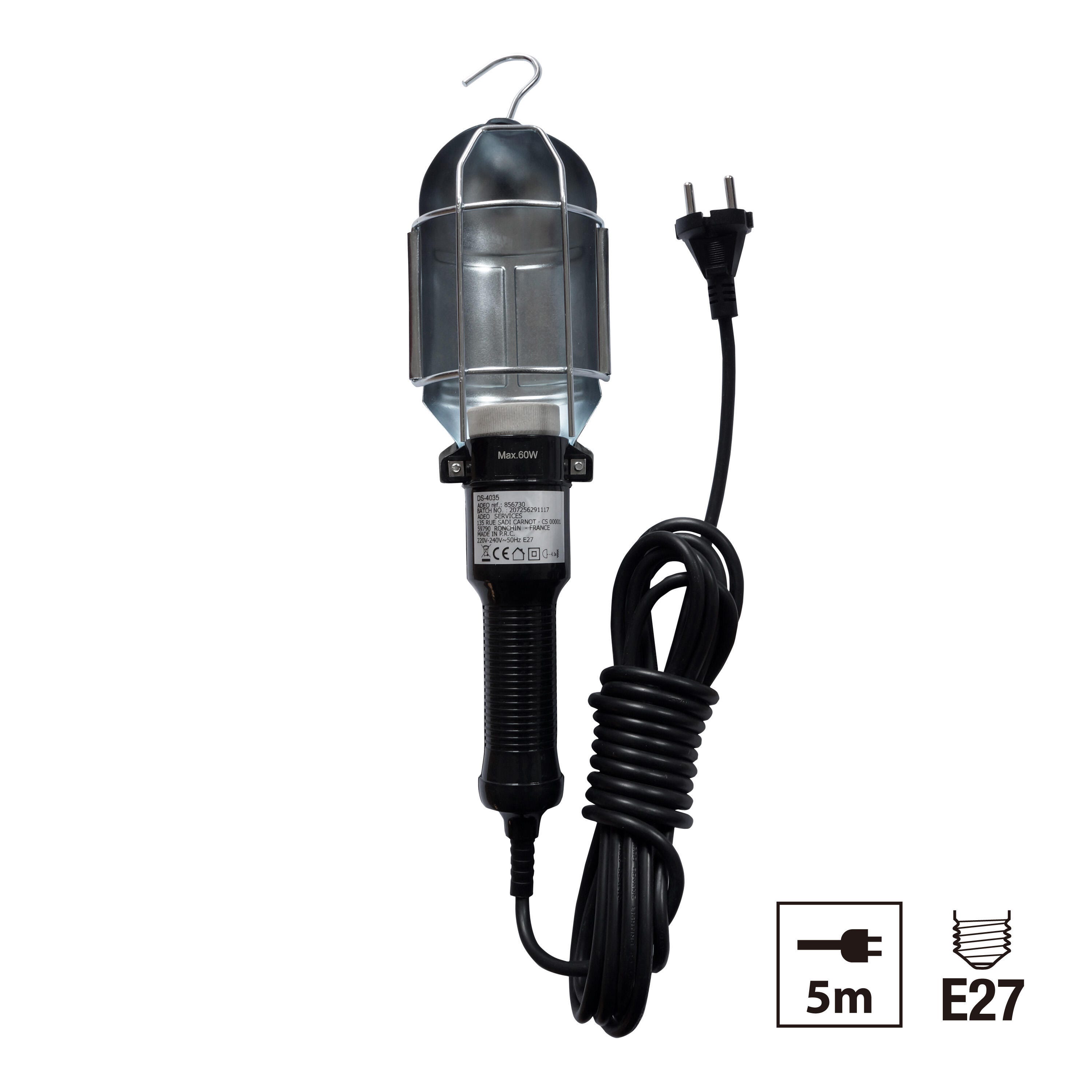 Lampe Portative de Chantier E27 5m de Cable