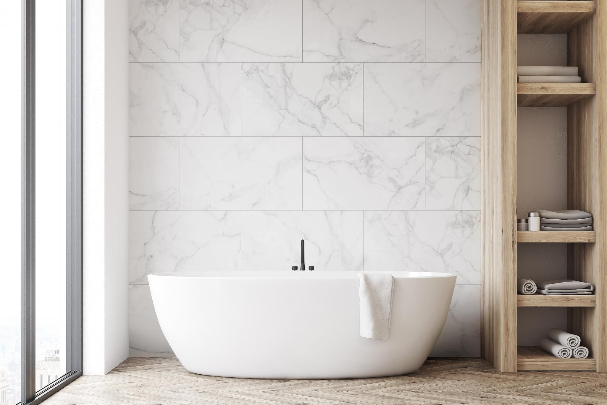 Dalle murale PVC Calacatta DUMAWALL, L.65 x l.37.5 cm, Ep.5 mm | Leroy