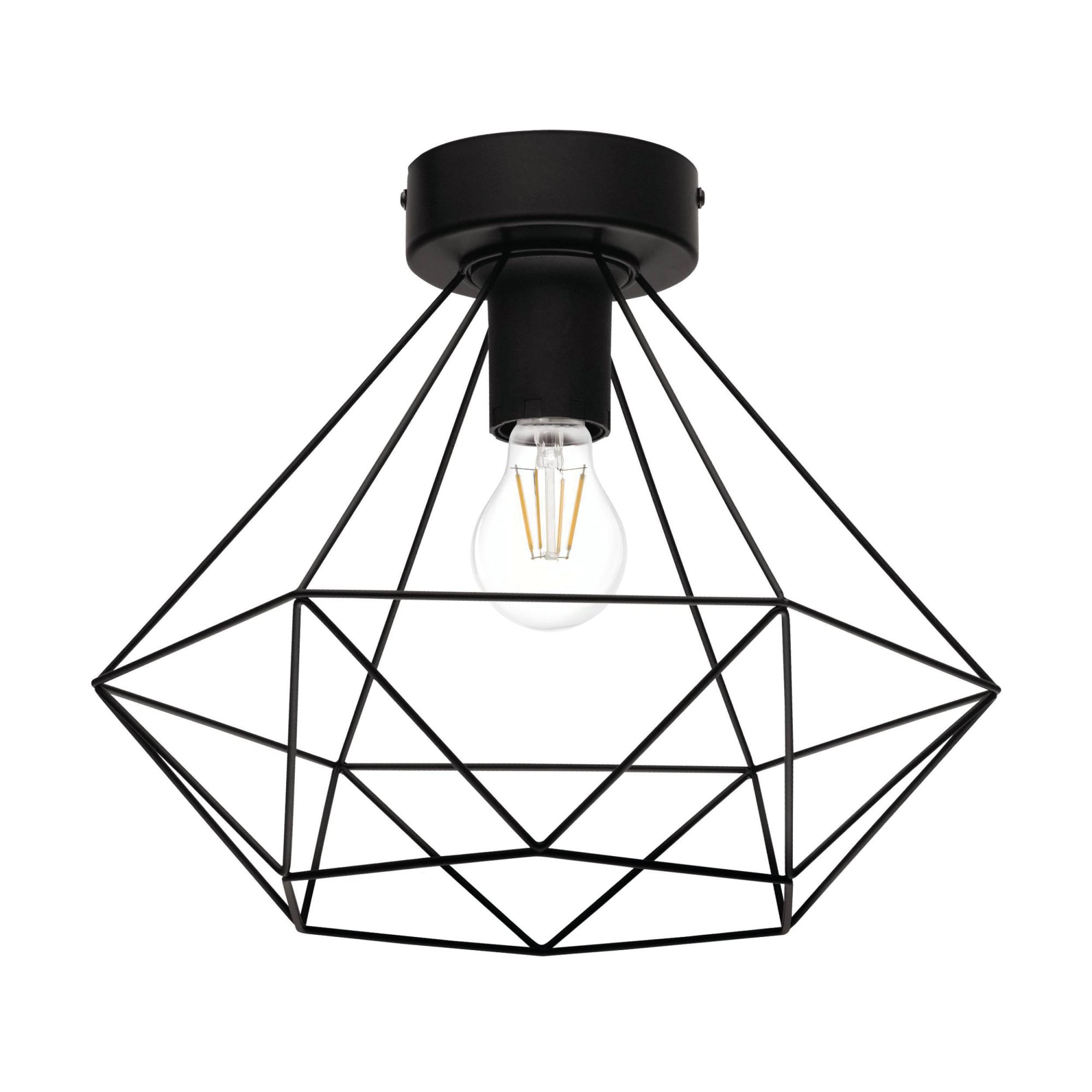Plafonnier 1xe27, design acier noir INSPIRE BYRON | Leroy Merlin