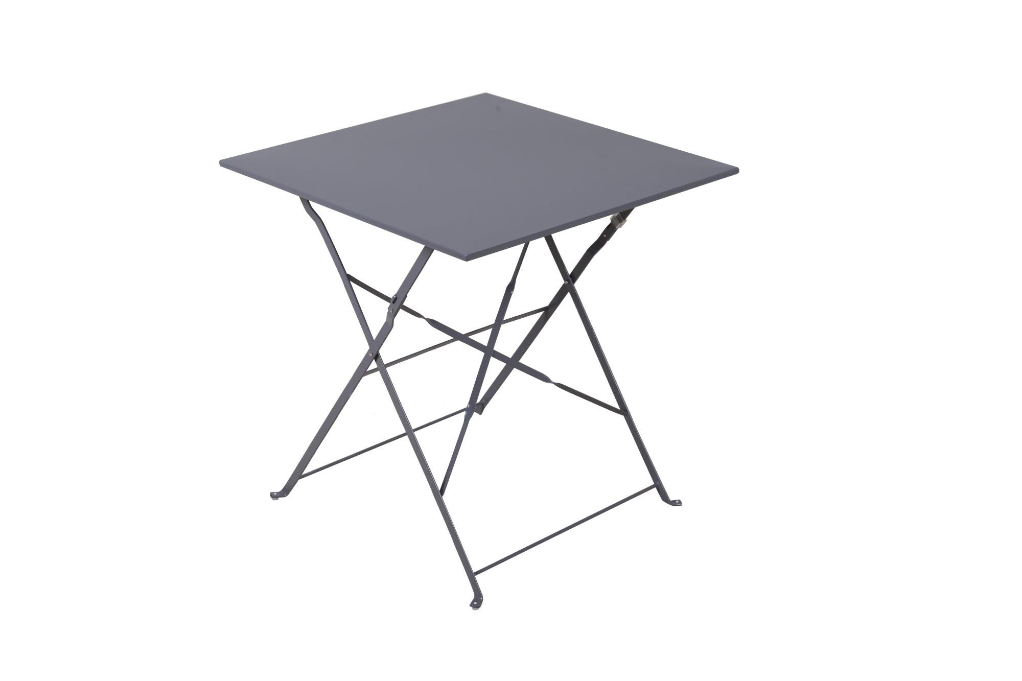 Table De Jardin Pliante En Métal Gris 2 Personnes L70 Guinguette