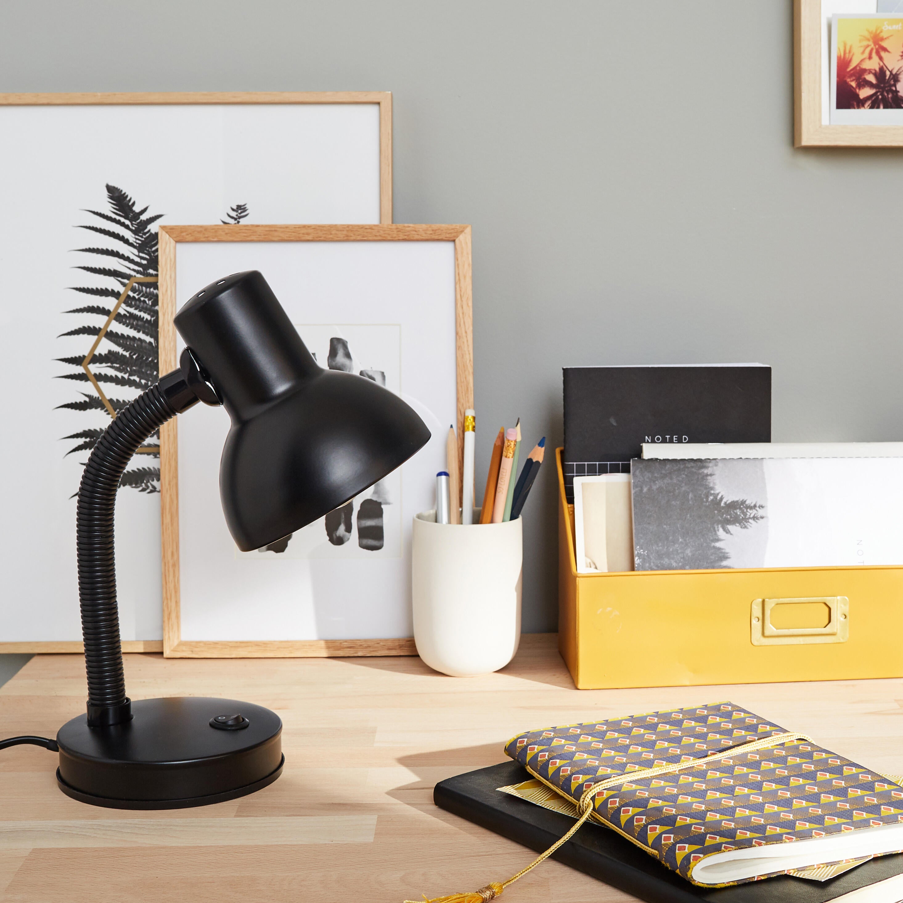 Lampe de bureau e27 max 40W classique métal noir mat INSPIRE Buro Leroy Merlin