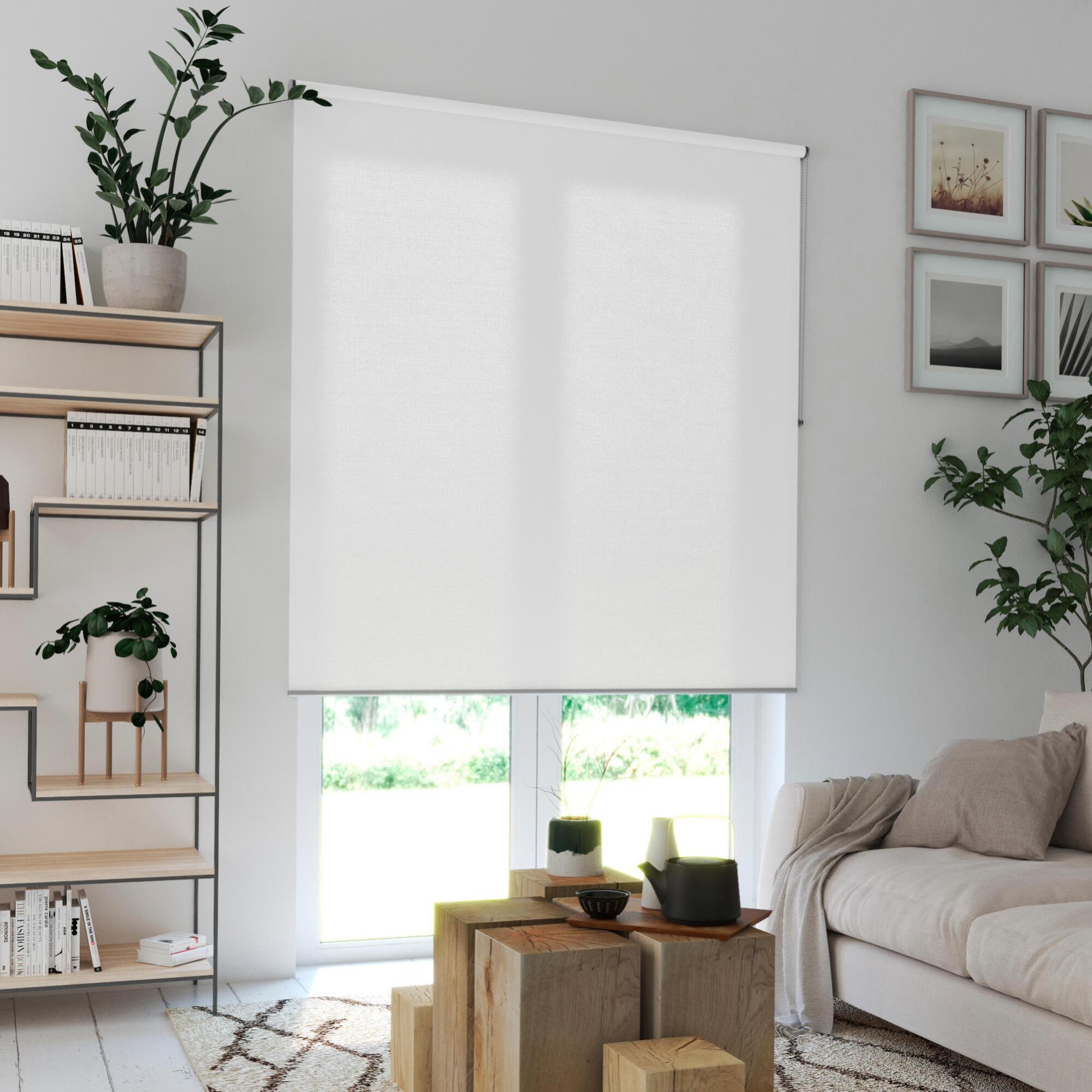 Store enrouleur tamisant Madrid blanc, l.165 x H.250 cm, INSPIRE
