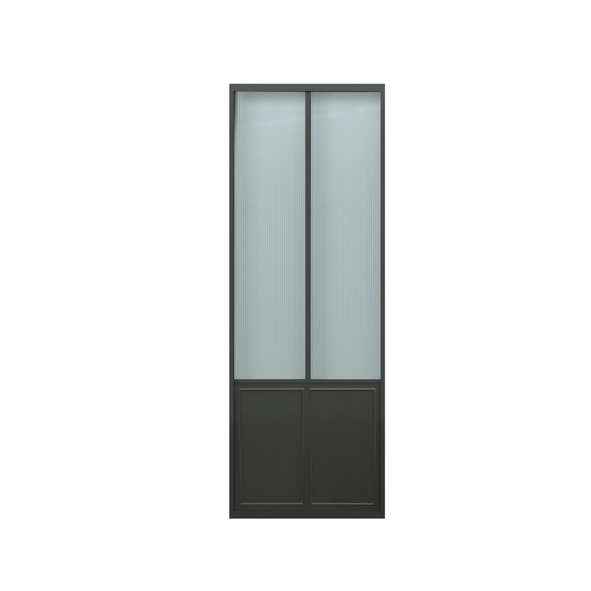 Porte coulissante atelier vitrée Steel métal, H.204 x l.83 cm | Leroy ...