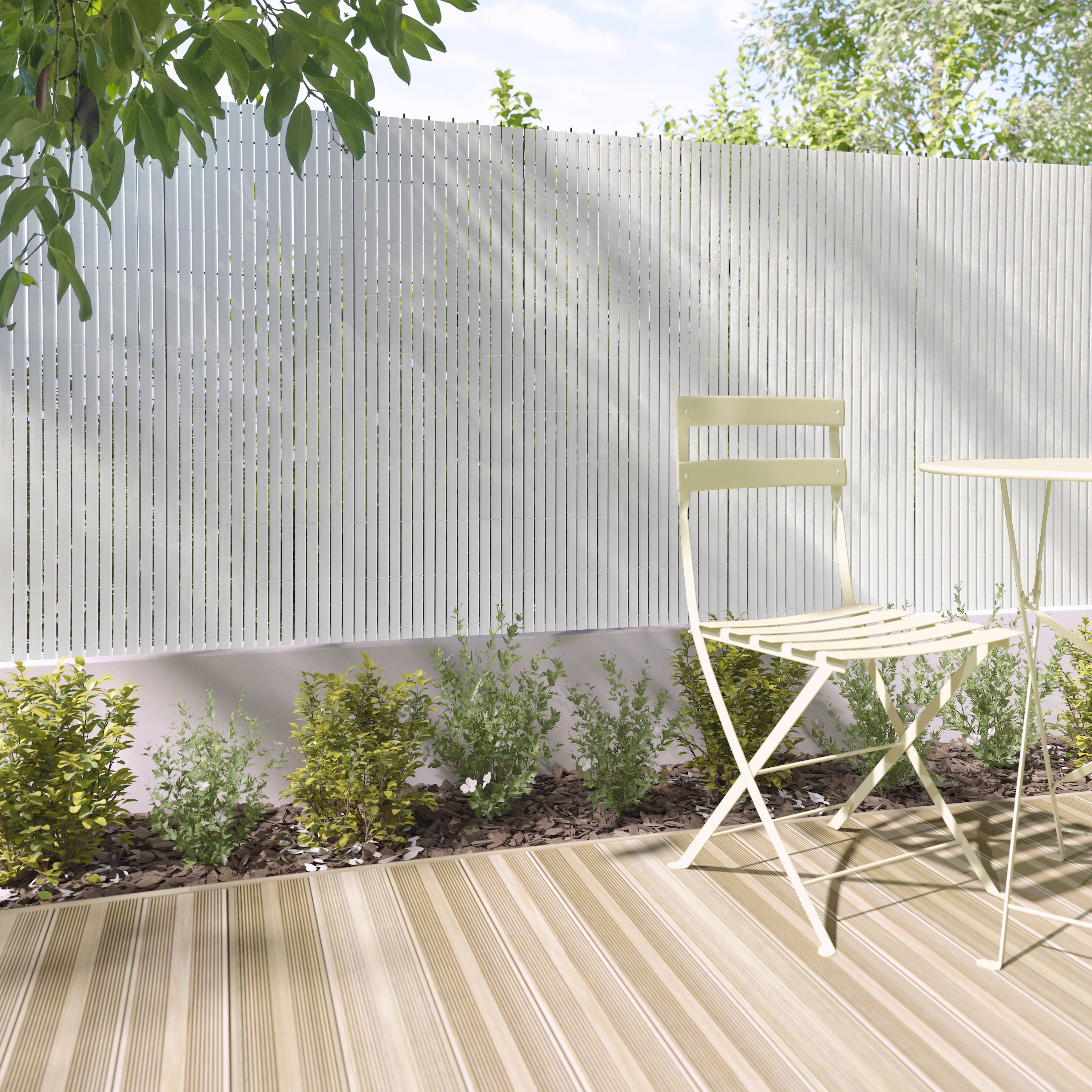 Canisse PVC blanc double face 1m80 x 2m50 - Jardin Couvert