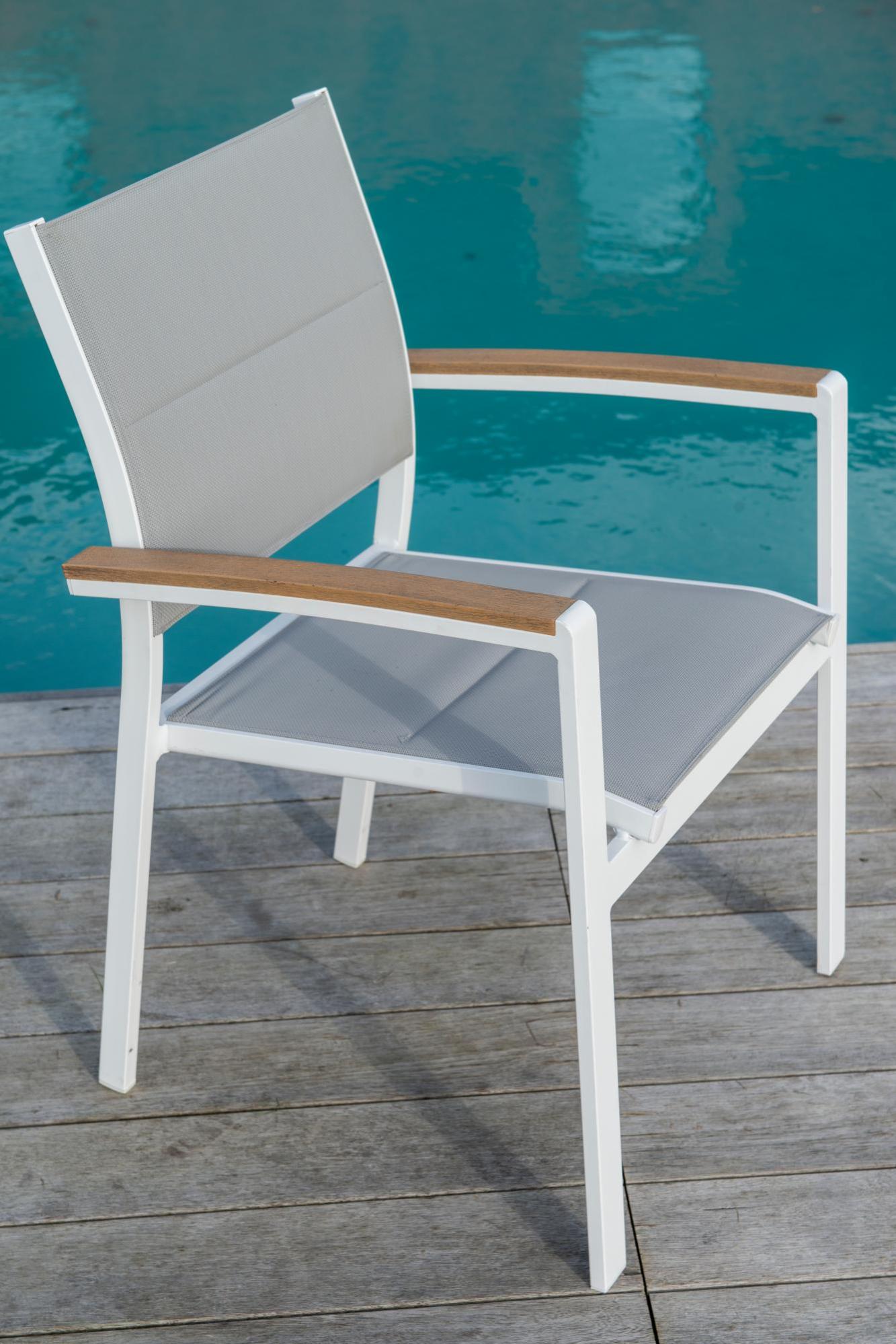 Fauteuil de jardin en aluminium San diego blanc Leroy Merlin