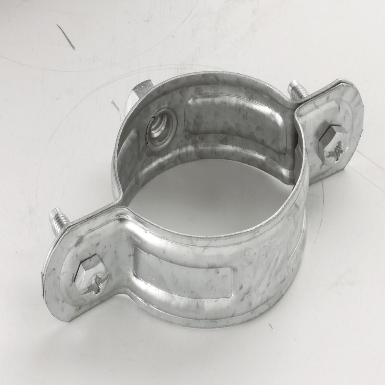 Collier d'échappement acier galvanisé en U - diamètre 80mm