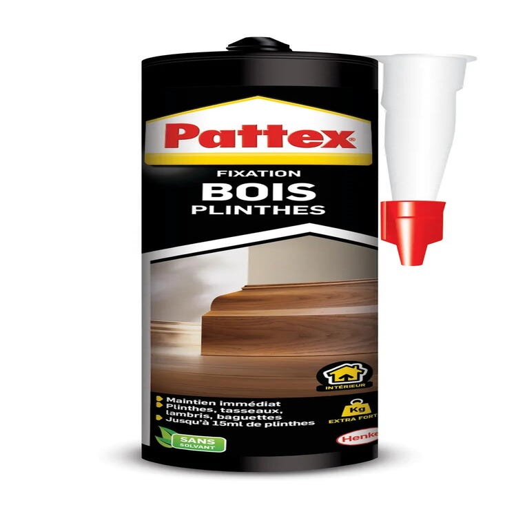 Colle de fixation PATTEX Fixation plinthes, 380 g blanc