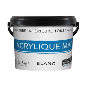 Peinture Acrylique mat 0.5 litre blanc - BATIR - - 51601270Batir 1er